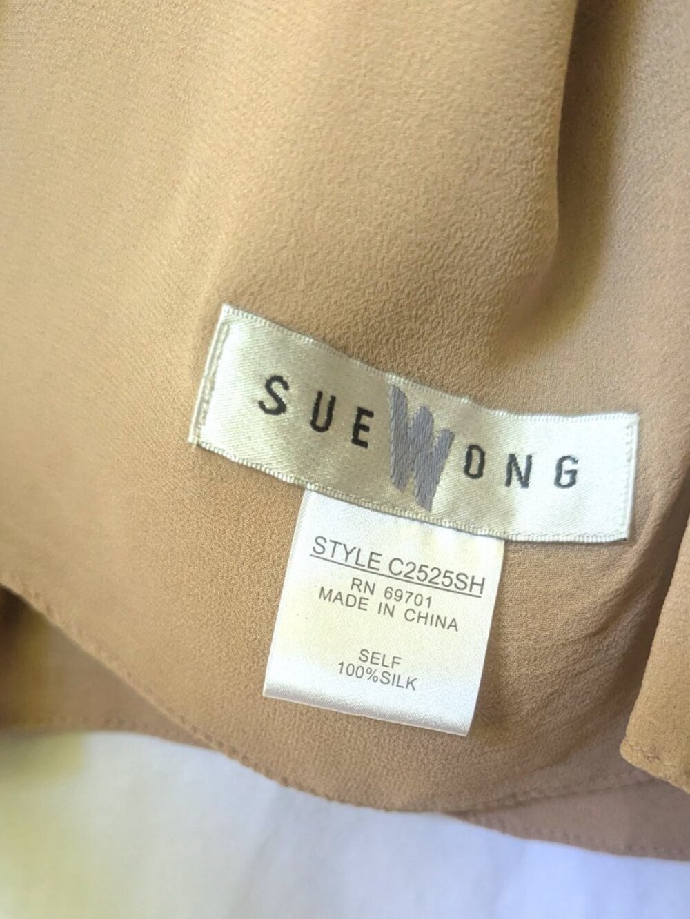 SUE WONG DRESS 8 NEVER WORN BLUSH PEACH MIDI TO TEA LENGTH WITH MATCHING SHAWL - Picture 8 of 13
